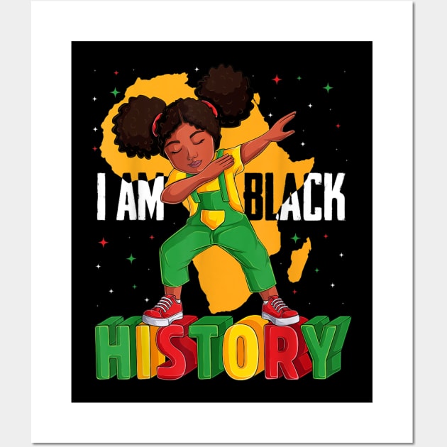 Girl Dabbing I Am Black History Kids Women Black History Month Wall Art by HBart